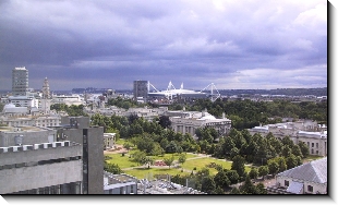 View of Cardiff from Psychology Tower, 1009x600 pixels (119.0K)